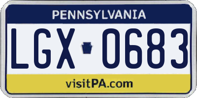 PA license plate LGX0683