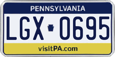 PA license plate LGX0695