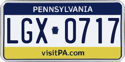 PA license plate LGX0717