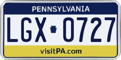 PA license plate LGX0727