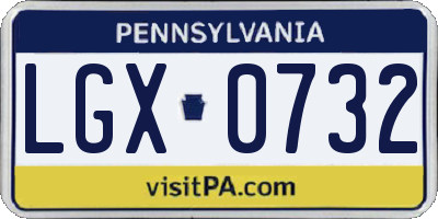 PA license plate LGX0732