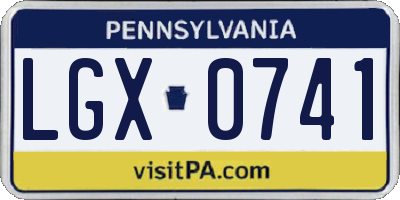 PA license plate LGX0741