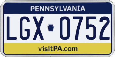PA license plate LGX0752