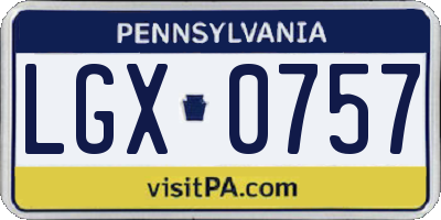 PA license plate LGX0757