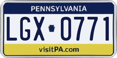 PA license plate LGX0771