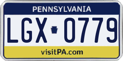 PA license plate LGX0779