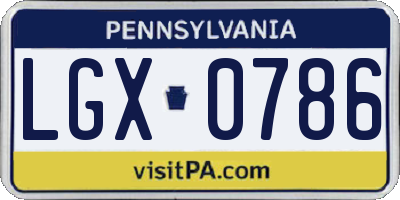 PA license plate LGX0786