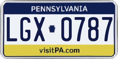 PA license plate LGX0787