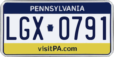 PA license plate LGX0791