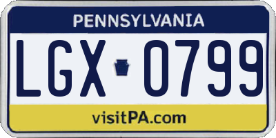 PA license plate LGX0799
