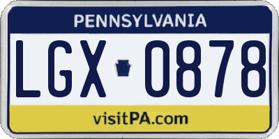 PA license plate LGX0878