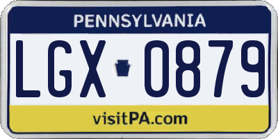 PA license plate LGX0879