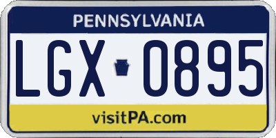 PA license plate LGX0895