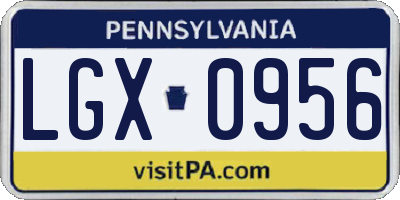 PA license plate LGX0956