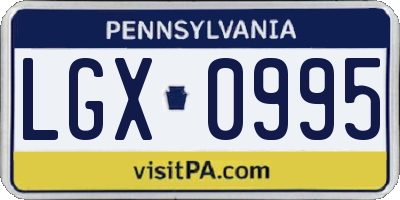 PA license plate LGX0995