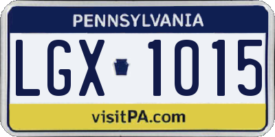 PA license plate LGX1015