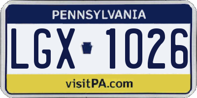 PA license plate LGX1026