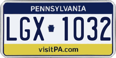 PA license plate LGX1032