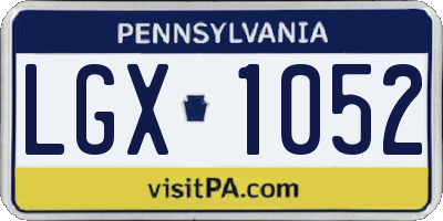 PA license plate LGX1052