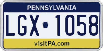PA license plate LGX1058