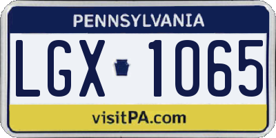 PA license plate LGX1065