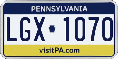 PA license plate LGX1070