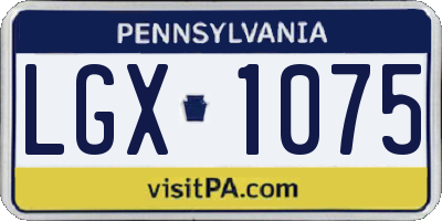 PA license plate LGX1075