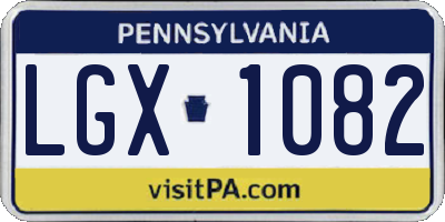 PA license plate LGX1082