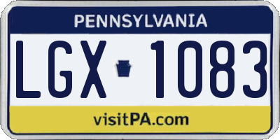 PA license plate LGX1083