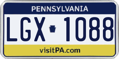 PA license plate LGX1088