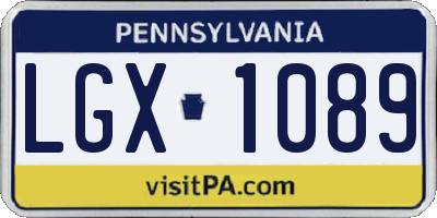PA license plate LGX1089