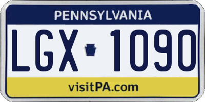 PA license plate LGX1090