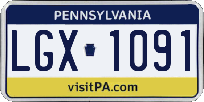 PA license plate LGX1091