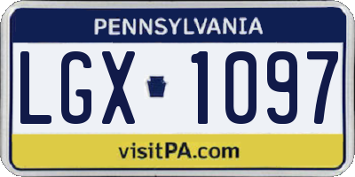 PA license plate LGX1097