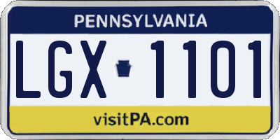 PA license plate LGX1101