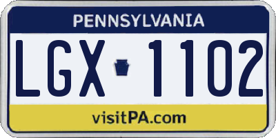 PA license plate LGX1102