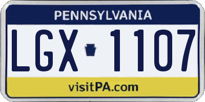 PA license plate LGX1107