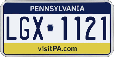 PA license plate LGX1121
