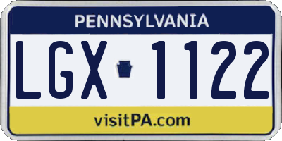 PA license plate LGX1122