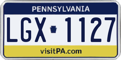 PA license plate LGX1127