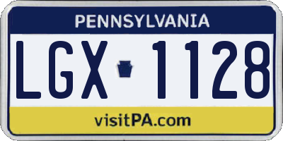 PA license plate LGX1128