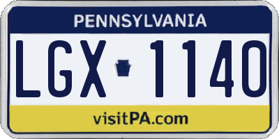 PA license plate LGX1140