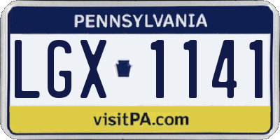 PA license plate LGX1141