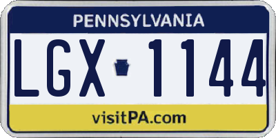 PA license plate LGX1144
