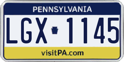 PA license plate LGX1145