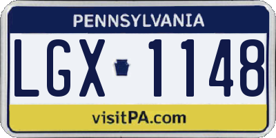 PA license plate LGX1148