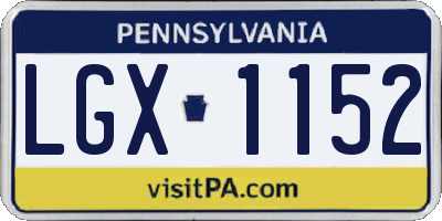 PA license plate LGX1152