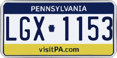 PA license plate LGX1153