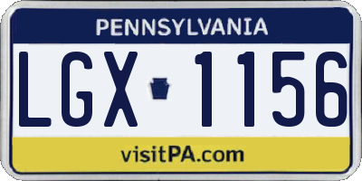 PA license plate LGX1156
