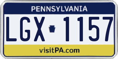 PA license plate LGX1157